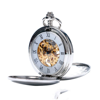 Double Open Cover Classic Simple Retro Pocket Watch For Men And Women