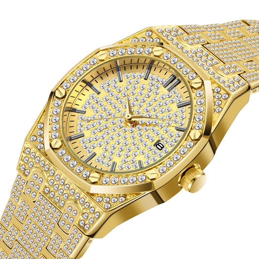 Hip Hop Calendar Starry Liu Ding Diamond-embedded Watch
