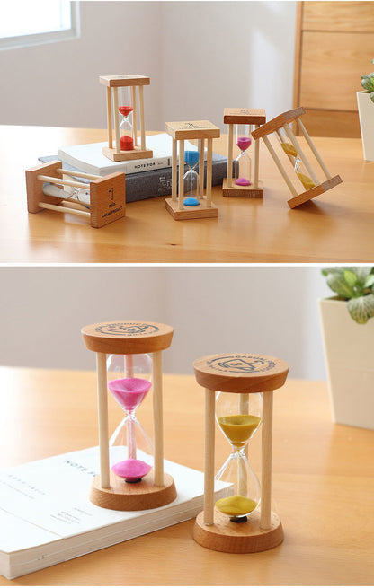 Sand Clock Timer Log Safety Fall Protection Children's Brushing Creative Wooden Decoration Home Decorations