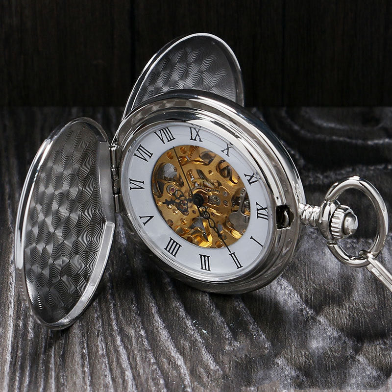 Double Open Cover Classic Simple Retro Pocket Watch For Men And Women