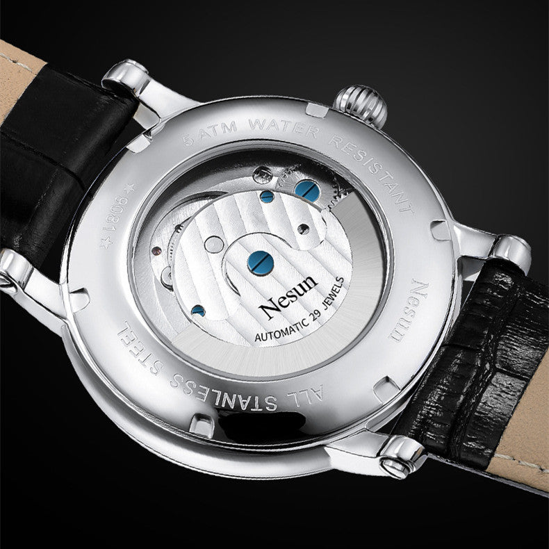 Fashionable Leather Waterproof Automatic Mechanical Watch