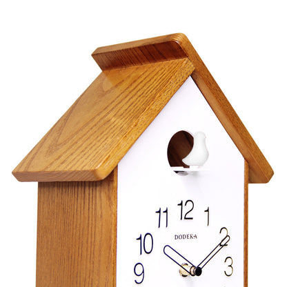 Solid Wood European Style Cuckoo Pendulum Wall Clock