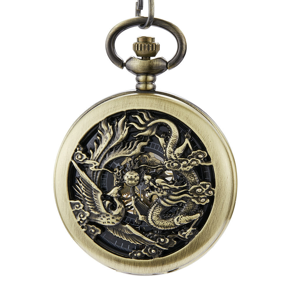 Hollow Relief Mechanical Large Pocket Watch