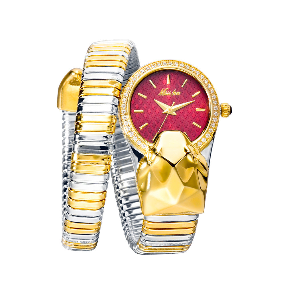 Women's Fashion Trend Diamond-encrusted Snake Watch