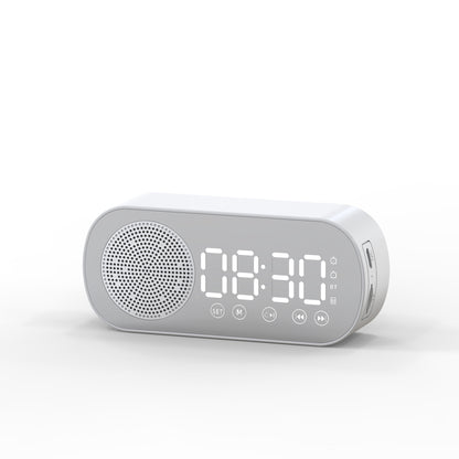 BT Music Alarm Clocks Mirror FM Radio LED Digital Clock 2 Alarm Snooze 24H Electronic Watch Dimming Table Phone Stand USB Clocks